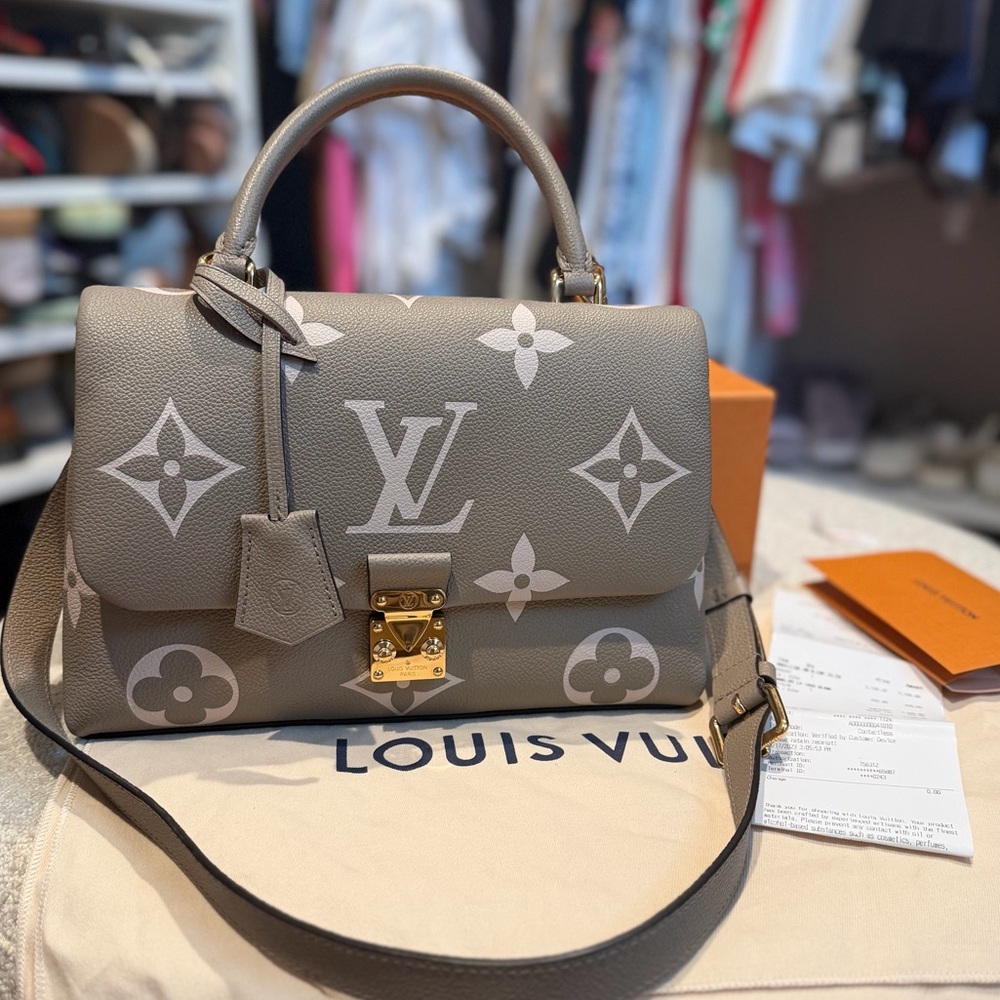 Louis Vuitton Madeleine MM in Taupe Bicolor Leather - Picture 3 of 12